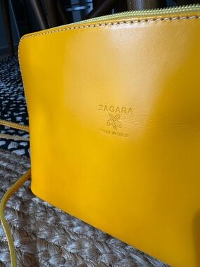 Zagara Yellow Leather Crossbody Shoulder Bag
